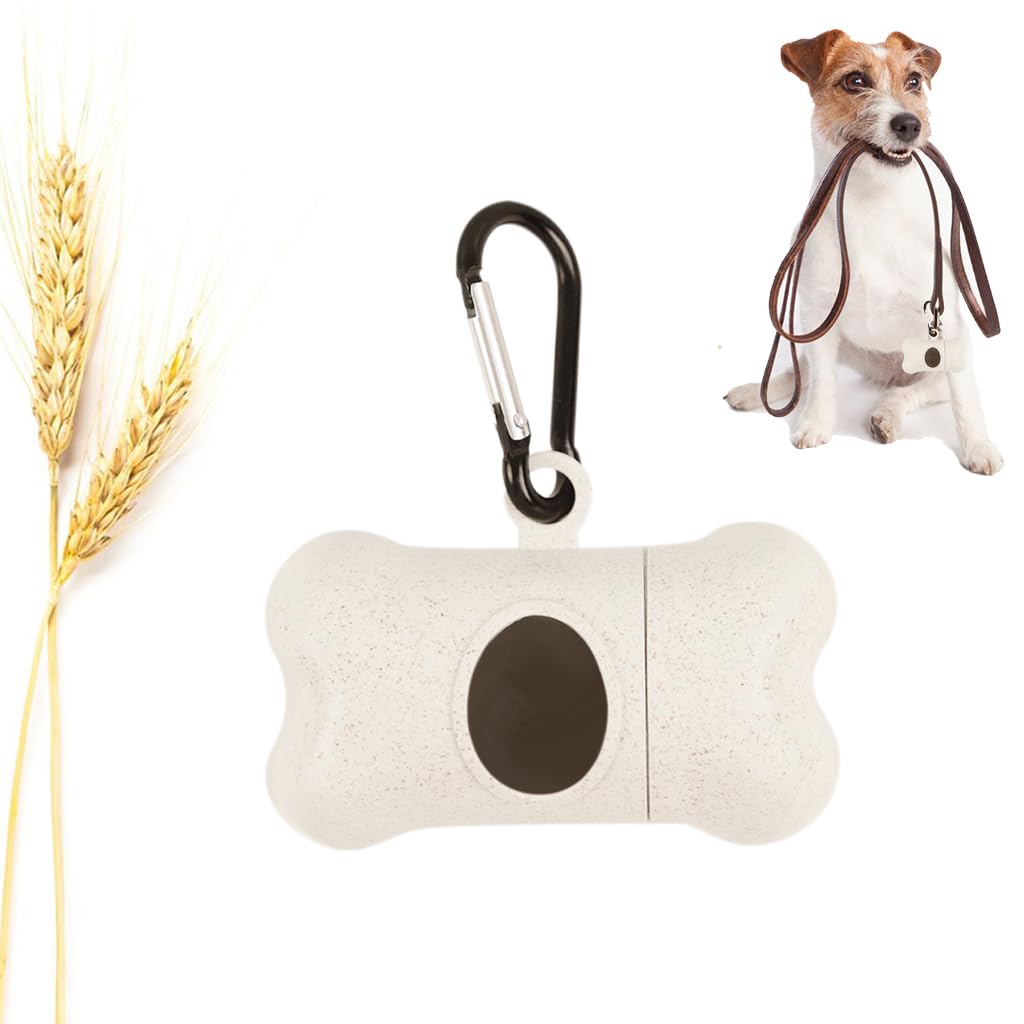 Qpets Dog Waste Bag Dispenser, Compact Dog Poop Bag Storage Outdoor Container, Cute Bone Type Waste Bags Dispenser Station Small Wheat Straw Dog Toilet Container (Without Waste Bag) Qpets Dog Waste Bag Dispenser, Compact Dog Poop Bag Storage Outdoor Container, Cute Bone Type Waste Bags Dispenser Station Small Wheat Straw Dog Toilet Container (Without Waste Bag)